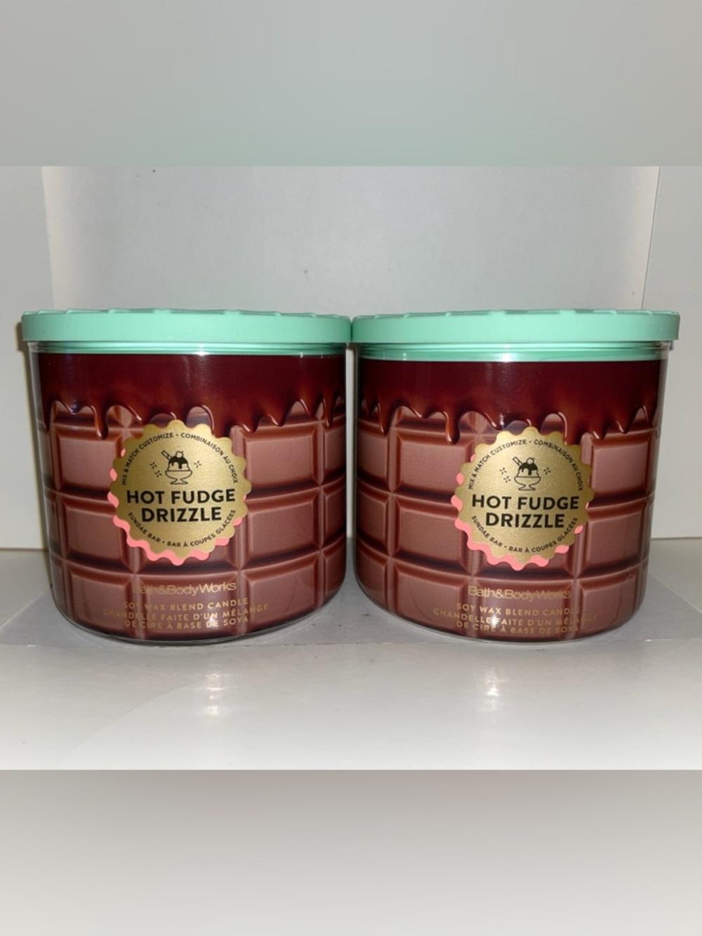 Bath & Body Works Hot Fudge Drizzle Scented Candle 3 Wick Silicone Lid New